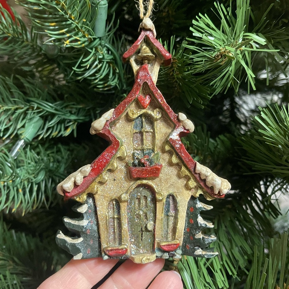 Festive Red and Gold Holiday Ornament